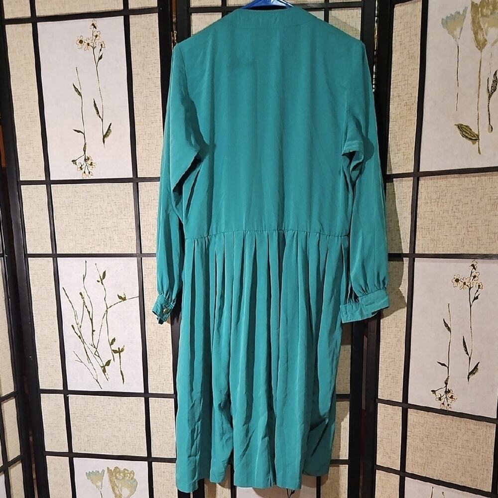 Liz Claiborne Teal Midi Dress with Gold Accents - Picture 7 of 7